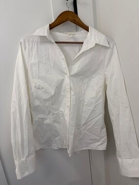 H&M White Button-Front Shirt